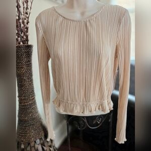 KIRIOUS Gold Pleated Women's Top NWT